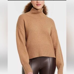 A New Day Turtleneck Brown Pull Over Oversized Sweater Size M/L